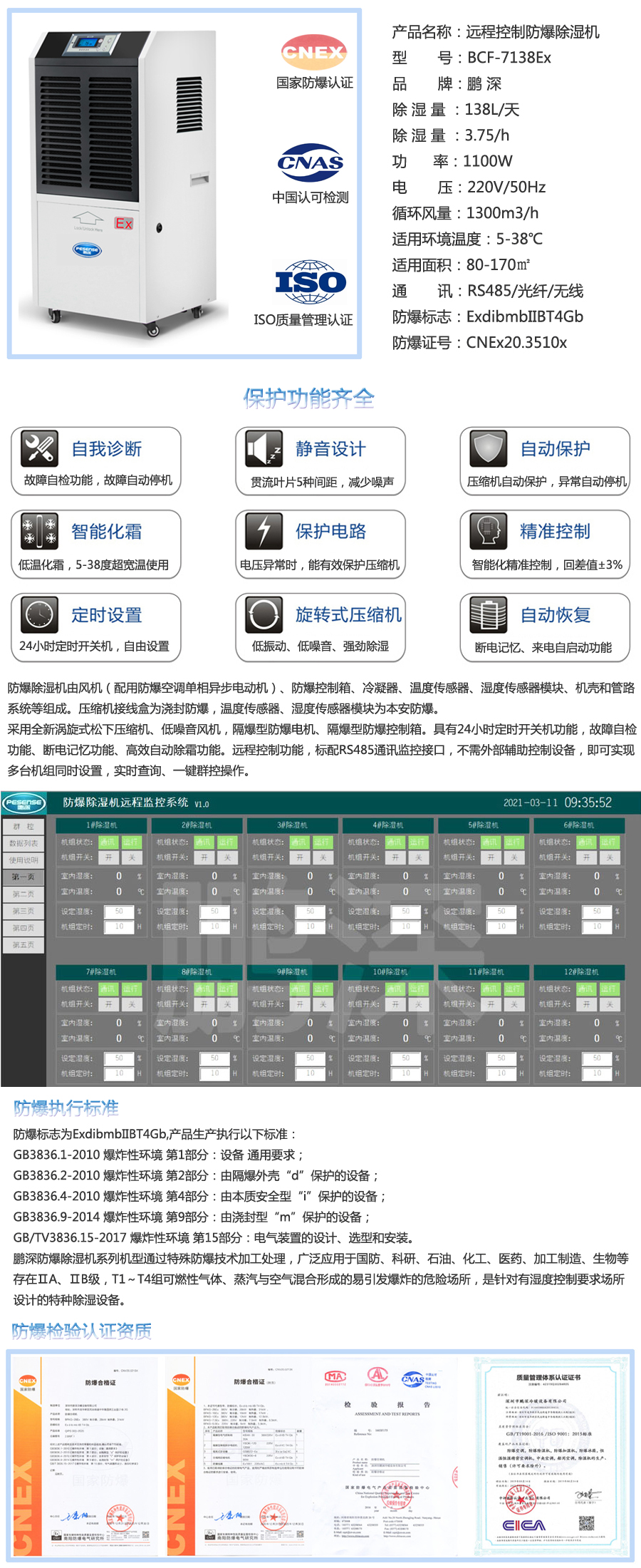 BCF-7138Ex遠程控制除濕機